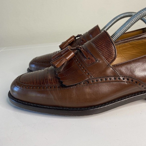 Mezlan Mens Genuine Lizard Handmade brown Kilties Tassel Shoes 8 main image 11